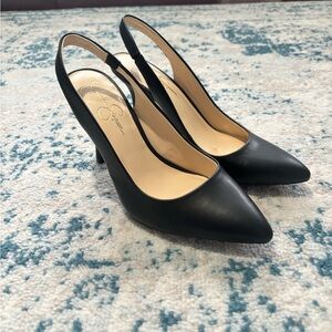 Jessica Simpson Souli Sling Back Heel Shoes in Black-Like NEW-Size 9M/40